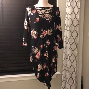 Black spandex dress with fun details